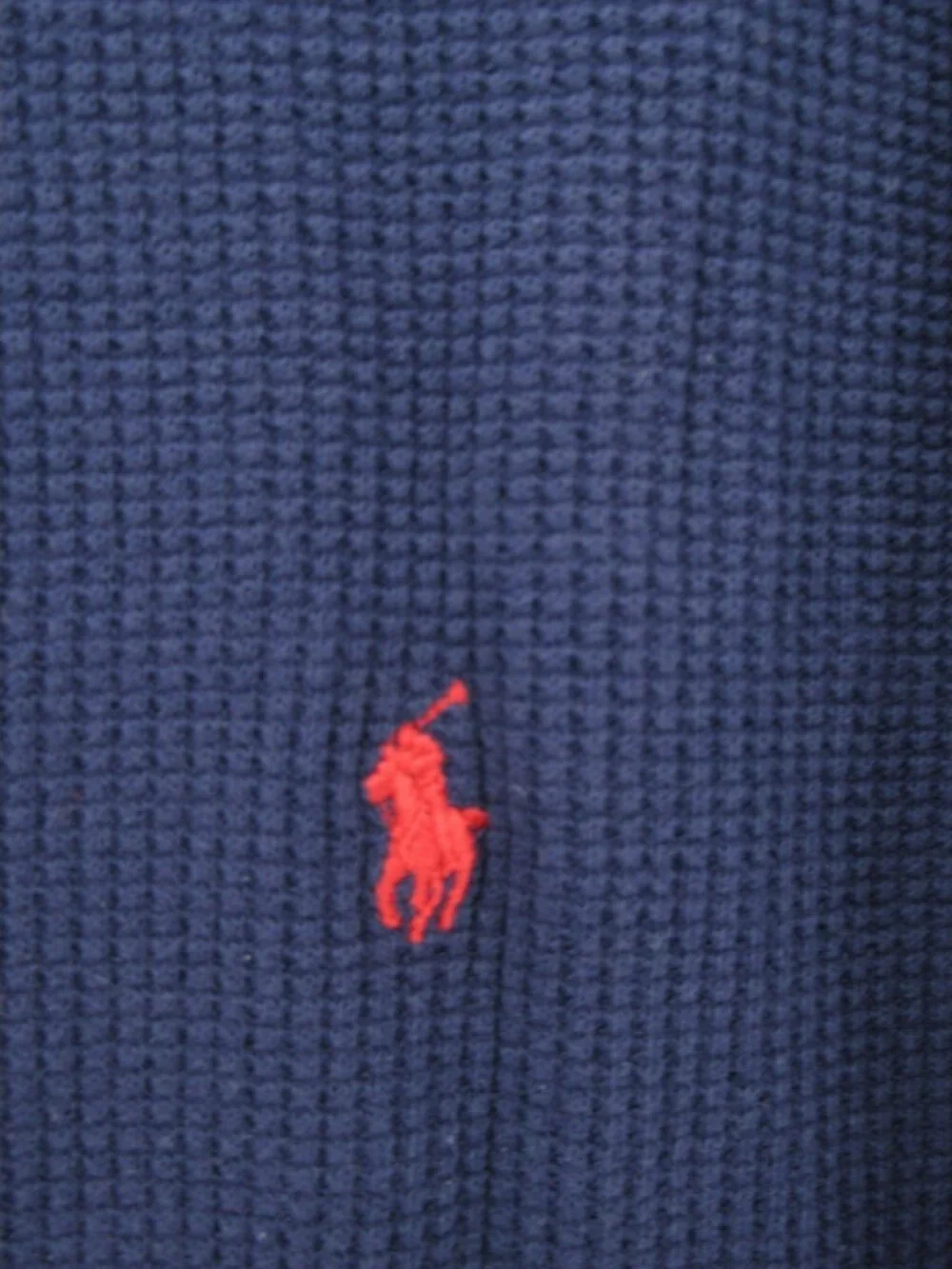 VGT Polo Ralph Lauren Polo Shirt XL Navy Thermal Waffle Red Pony 90s